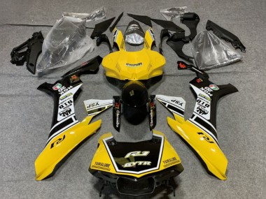 2020-2025 Yamaha YZF 1000 R1 Motorcycle Fairings - Yellow White Glossy Black GYTR