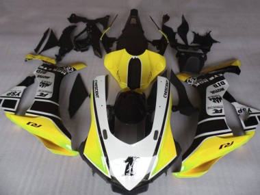 2020-2025 Yamaha YZF 1000 R1 Motorcycle Fairings - Yellow White Glossy Black Motul YSP