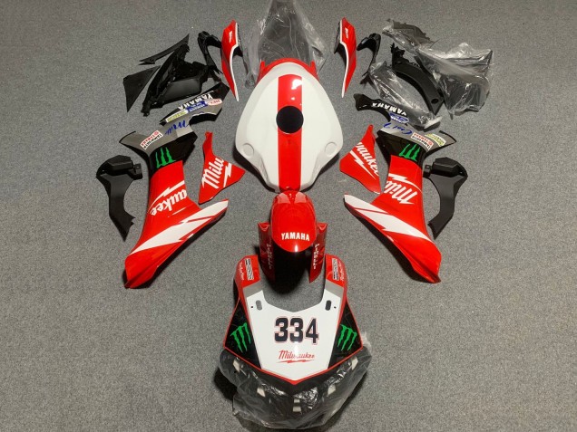 2020-2025 Yamaha YZF 1000 R1 Motorcycle Fairing - White Red Black Green Monster Milwaukee