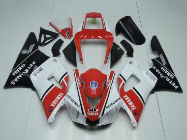 1998-1999 Yamaha YZF 1000 R1 Motorcycle Fairings - Red White Glossy Black Petronas Yamalube