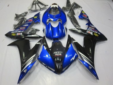 2004-2006 Yamaha YZF 1000 R1 Motorcycle Fairings - Blue White Silver Black GYTR Yamalube Dunlop