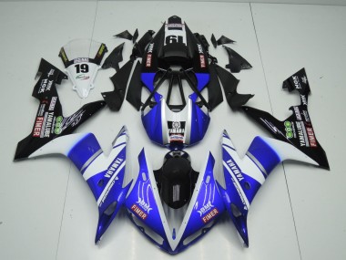 2004-2006 Yamaha YZF 1000 R1 Motorcycle Fairings - Blue White Black Fimer Yamalube