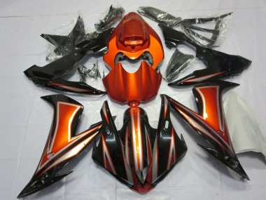2004-2006 Yamaha YZF 1000 R1 Motorcycle Fairings - Orange Glossy Black