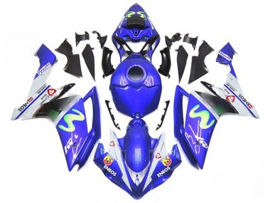 2007-2008 Yamaha YZF 1000 R1 Motorcycle Fairings - Blue White Green ENEOS