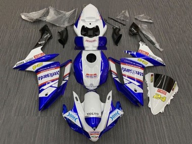 2007-2008 Yamaha YZF 1000 R1 Motorcycle Fairings - White Blue Red Volvo Fimer Sterilgarda
