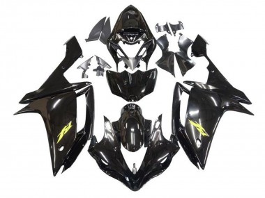 2007-2008 Yamaha YZF 1000 R1 Motorcycle Fairings - Glossy Black Gold Decal