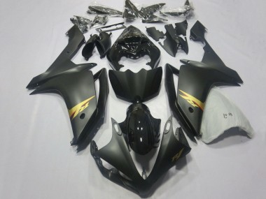 2007-2008 Yamaha YZF 1000 R1 Motorcycle Fairings - Glossy Black Matte Black Gold Decal