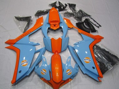 2007-2008 Yamaha YZF 1000 R1 Motorcycle Fairings - Light Blue Orange Gulf