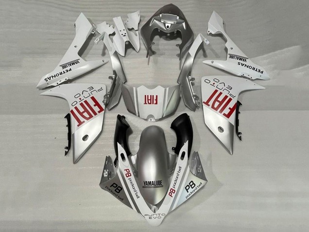 2007-2008 Yamaha YZF 1000 R1 Motorcycle Fairings - Silver White Red Fiat
