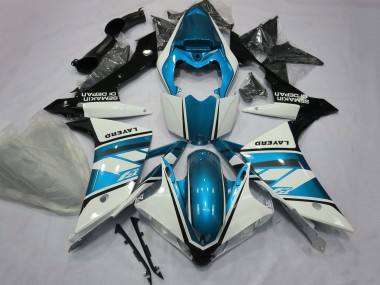 2007-2008 Yamaha YZF 1000 R1 Motorcycle Fairings - White Light Blue Black Layerd