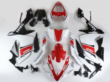 2007-2008 Yamaha YZF 1000 R1 Motorcycle Fairings - White Red Black Stripe