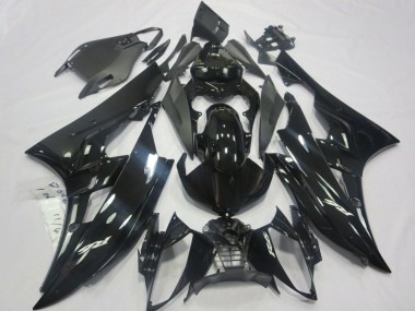 2006-2007 Yamaha YZF R6 Motorcycle Fairings - Glossy Black Matte Black