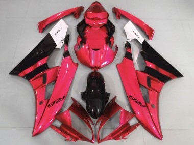 2006-2007 Yamaha YZF R6 Motorcycle Fairings - White Red Glossy Black