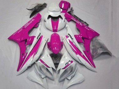 2006-2007 Yamaha YZF R6 Motorcycle Fairings - White Pink