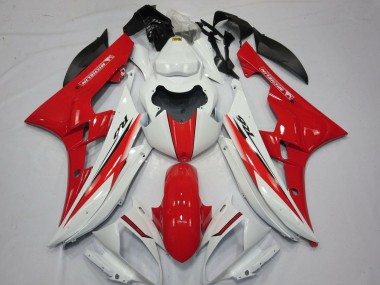 2006-2007 Yamaha YZF R6 Motorcycle Fairings - White Red