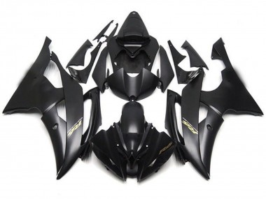 2008-2016 Yamaha YZF R6 Motorcycle Fairings - Matte Black Gold Decals