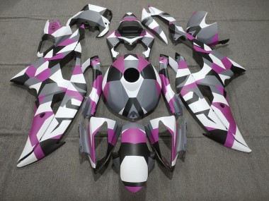 2008-2016 Yamaha YZF R6 Motorcycle Fairings - White Pink Grey Black Camouflage