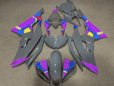 2008-2016 Yamaha YZF R6 Motorcycle Fairings - Nardo Grey Purple Color Wheel