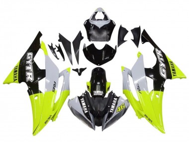2008-2016 Yamaha YZF R6 Motorcycle Fairings - White Green Glossy Black GYTR