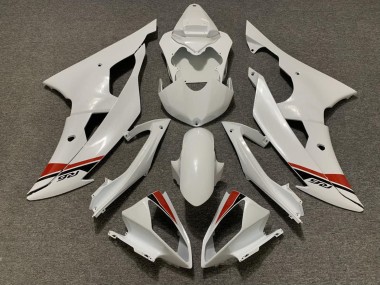 2008-2016 Yamaha YZF R6 Motorcycle Fairings Kits - Pearl White Red