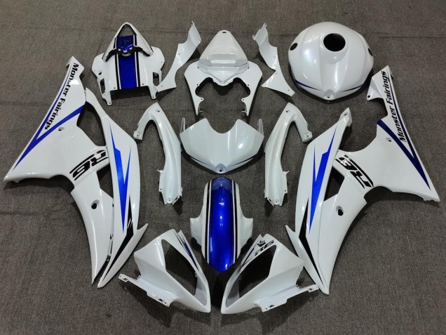 2008-2016 Yamaha YZF R6 Bike Fairings - White Blue
