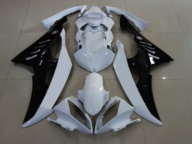 2008-2016 Yamaha YZF R6 Motorcycle Fairings - White Glossy Black