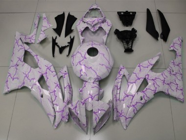 2008-2016 Yamaha YZF R6 Motorcycle Fairings - White Purple Lightning