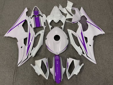 2008-2016 Yamaha YZF R6 Motorcycle Fairings - White Purple