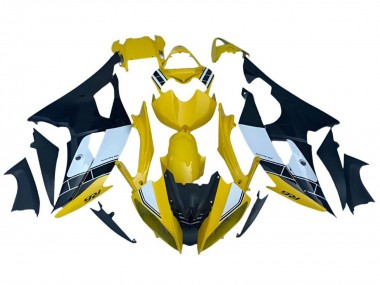 2008-2016 Yamaha YZF R6 Motorcycle Fairings - Yellow White Black Stripe
