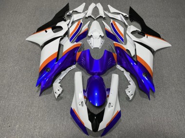2017-2023 Yamaha YZF R6 Motorcycle Fairings - White Blue Orange