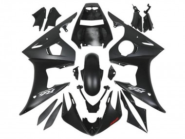 2005 Yamaha YZF R6 Motorcycle Fairings - Matte Black Silver Red