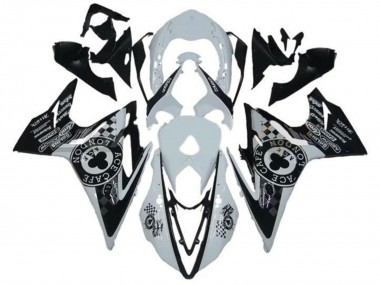 2013-2016 Triumph Daytona 675 Triple Motorcycle Fairings - White Glossy Black Cafe London