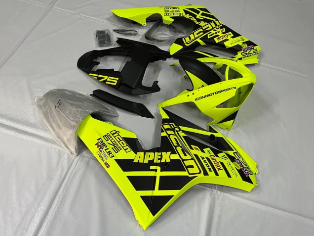 2006-2008 Triumph Daytona 675 Triple Motorcycle Fairings - Yellow Matte Black