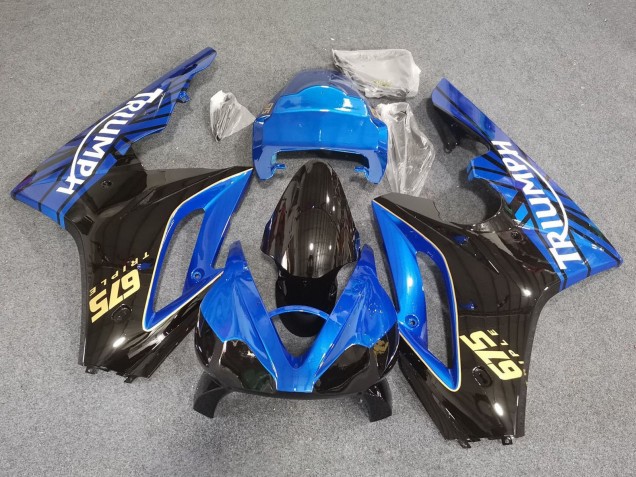 2006-2008 Triumph Daytona 675 Triple Motorcycle Fairings - Blue Glossy Black Racing