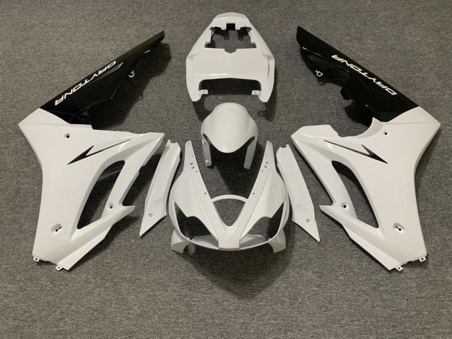 2006-2008 Triumph Daytona 675 Triple Motorcycle Fairing - White Glossy Black