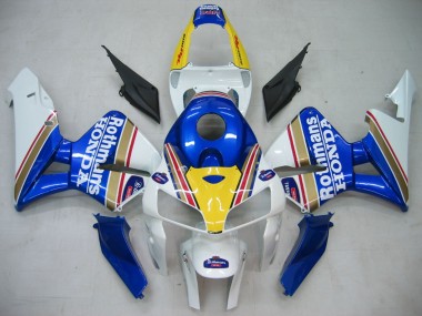 2005-2006 Honda CBR600RR Motorcycle Fairings - Blue White Yellow Rothmans
