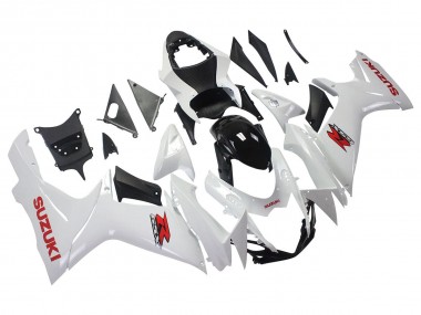 2011-2024 Suzuki GSXR 600/750 Motorcycle Fairings - White Glossy Black Red Decal