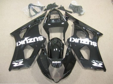 2003-2004 Suzuki GSXR 1000 Motorcycle Fairing - Glossy Black White Decal