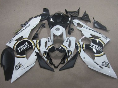 2005-2006 Suzuki GSXR 1000 Motorcycle Fairings - White Black Lucky Strike Motul