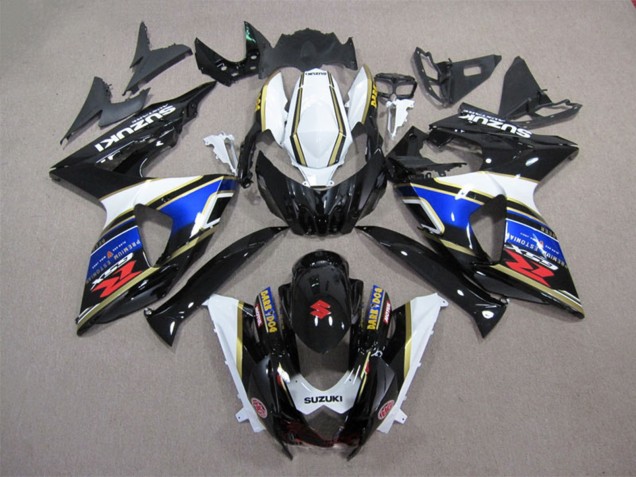 2009-2016 Suzuki GSXR 1000 Motorcycle Fairing - White Blue Black Dark Dog