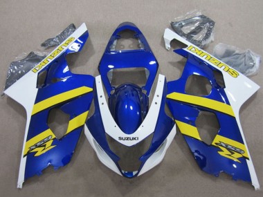 2004-2005 Suzuki GSXR 600 Motorcycle Fairings - Blue White Yellow