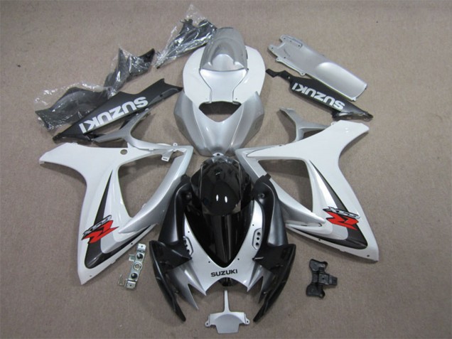 2006-2007 Suzuki GSXR 600 Motorcycle Fairings - White Silver Glossy Black Red