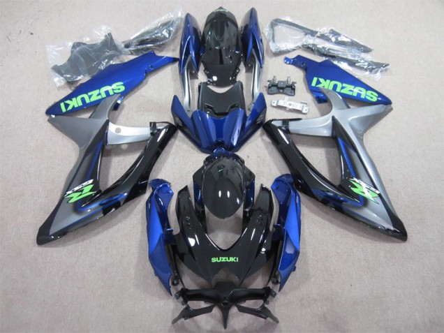 2008-2010 Suzuki GSXR 600 Motorcycle Fairings - Blue Silver Glossy Black Green