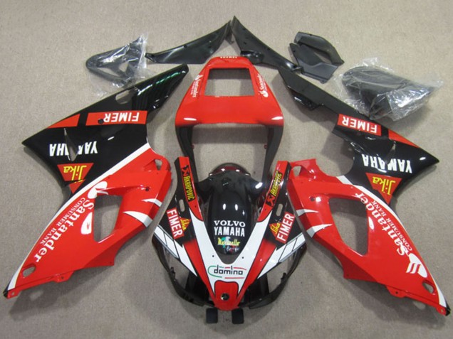 1998-1999 Yamaha YZF R1 Motorcycle Fairings - Red White Black Santander