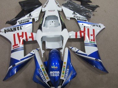 2002-2003 Yamaha YZF R1 Motorcycle Fairing - White Blue Red Motul Fiat
