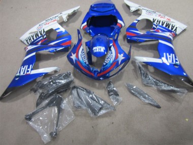 2002-2003 Yamaha YZF R1 Motorcycle Fairings - White Blue Red Motul Fiat