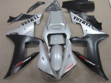 2002-2003 Yamaha YZF R1 Motorcycle Fairing - Silver Matte Black
