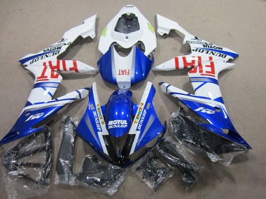 2004-2006 Yamaha YZF R1 Motorcycle Fairings - White Blue Motul Fiat