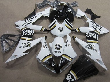2004-2006 Yamaha YZF R1 Motorcycle Fairings - White Black Lucky Strike