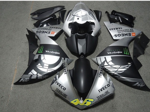 2009-2011 Yamaha YZF R1 Motorcycle Fairings - Silver Matte Black Green Monster Iveco Yamalube ENEOS Semakin Didepan